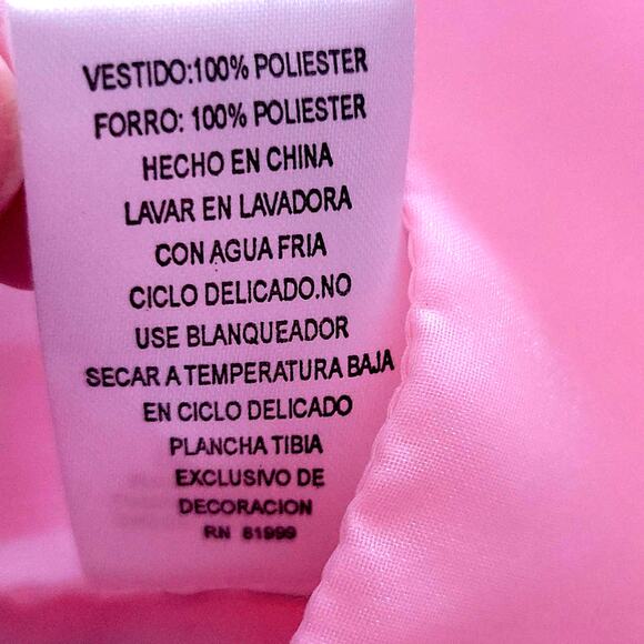 La Princess Sheer Pink Infant Girl Dress w/ Pink Rosettes 24 Months - Picture 8 of 10